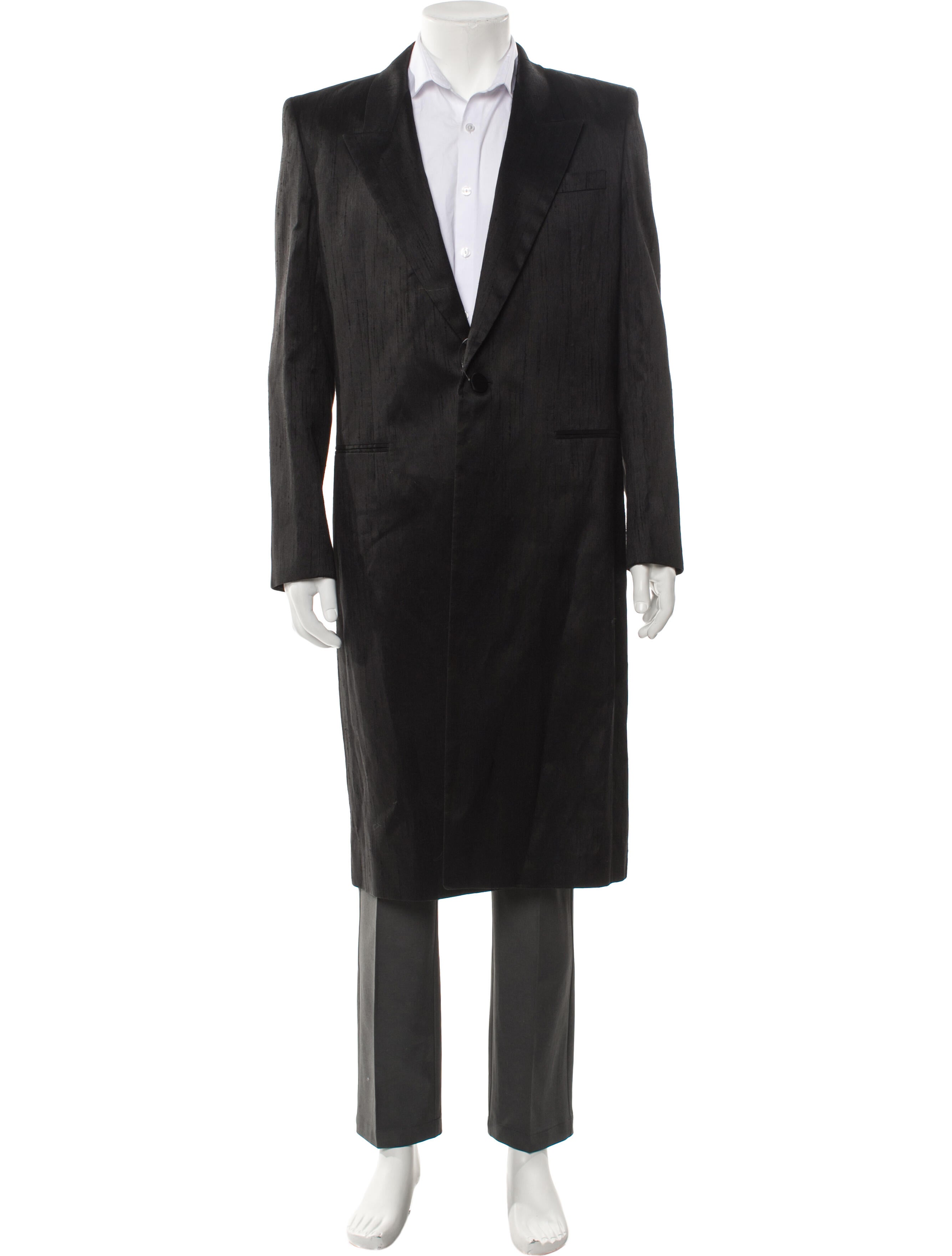 Saint Laurent 2022 Shantung Noir Overcoat w/ Tags