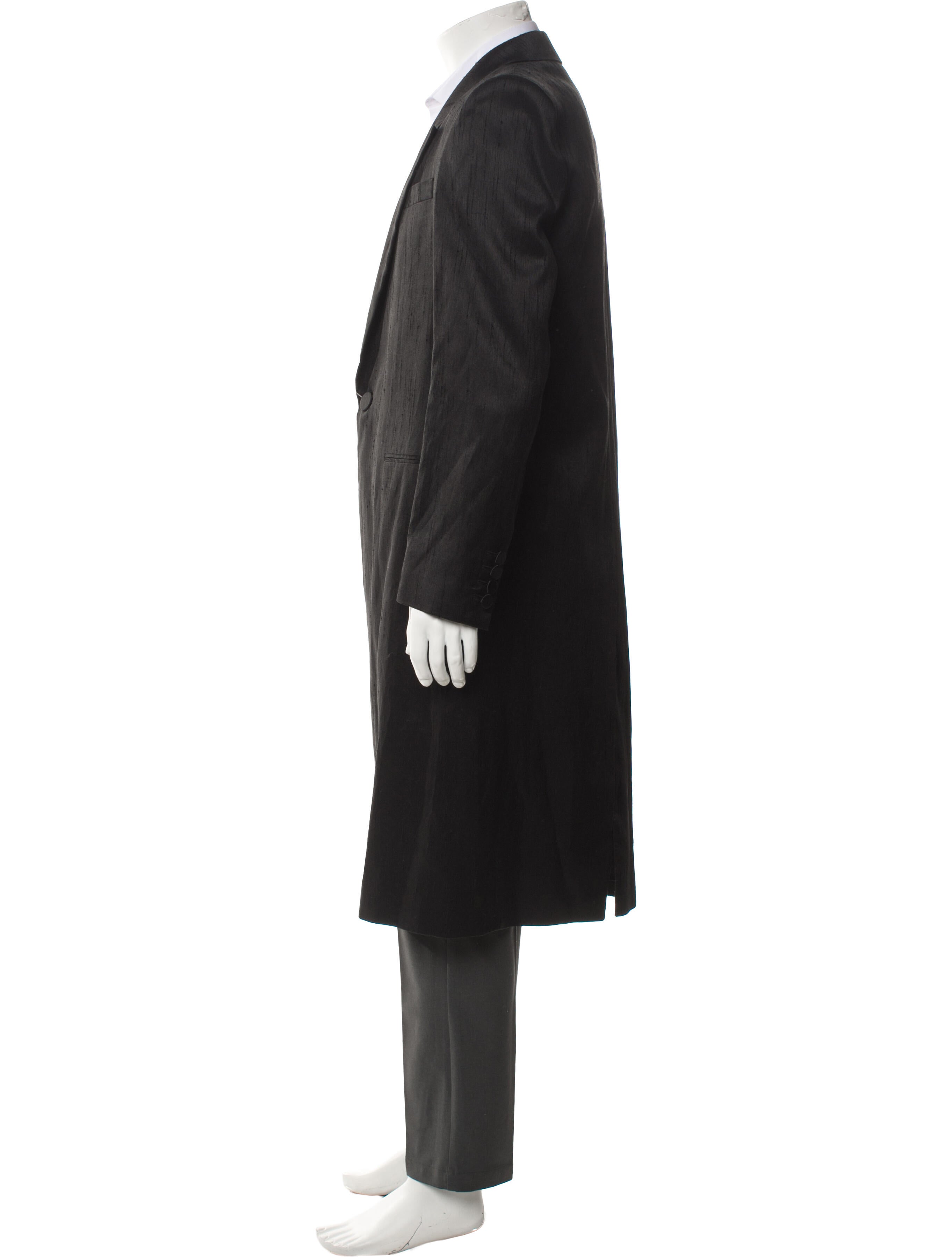 Saint Laurent 2022 Shantung Noir Overcoat w/ Tags