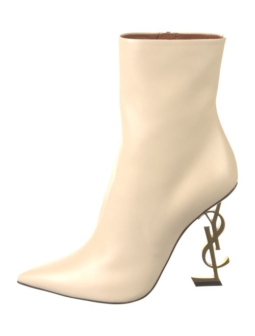 Saint Laurent Leather Colorblock Pattern Sock Boots