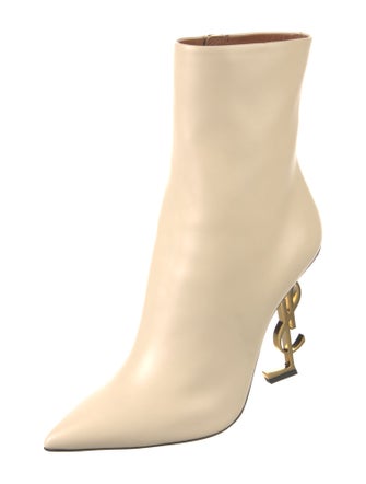 Saint Laurent Leather Colorblock Pattern Sock Boots