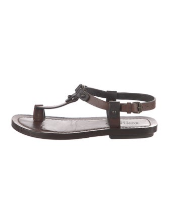 Saint Laurent Leather T-Strap Sandals