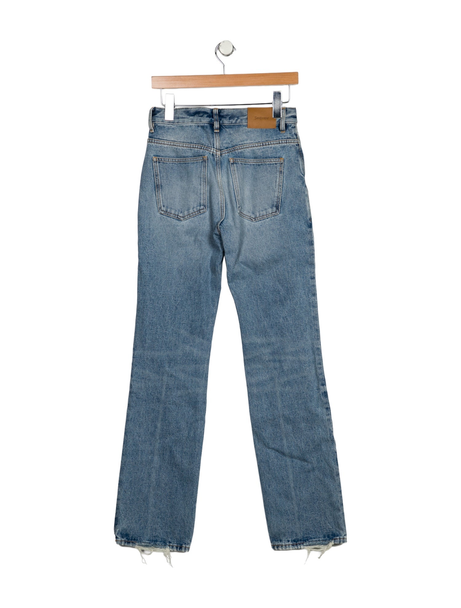 Saint Laurent Mid-Rise Straight Leg Jeans
