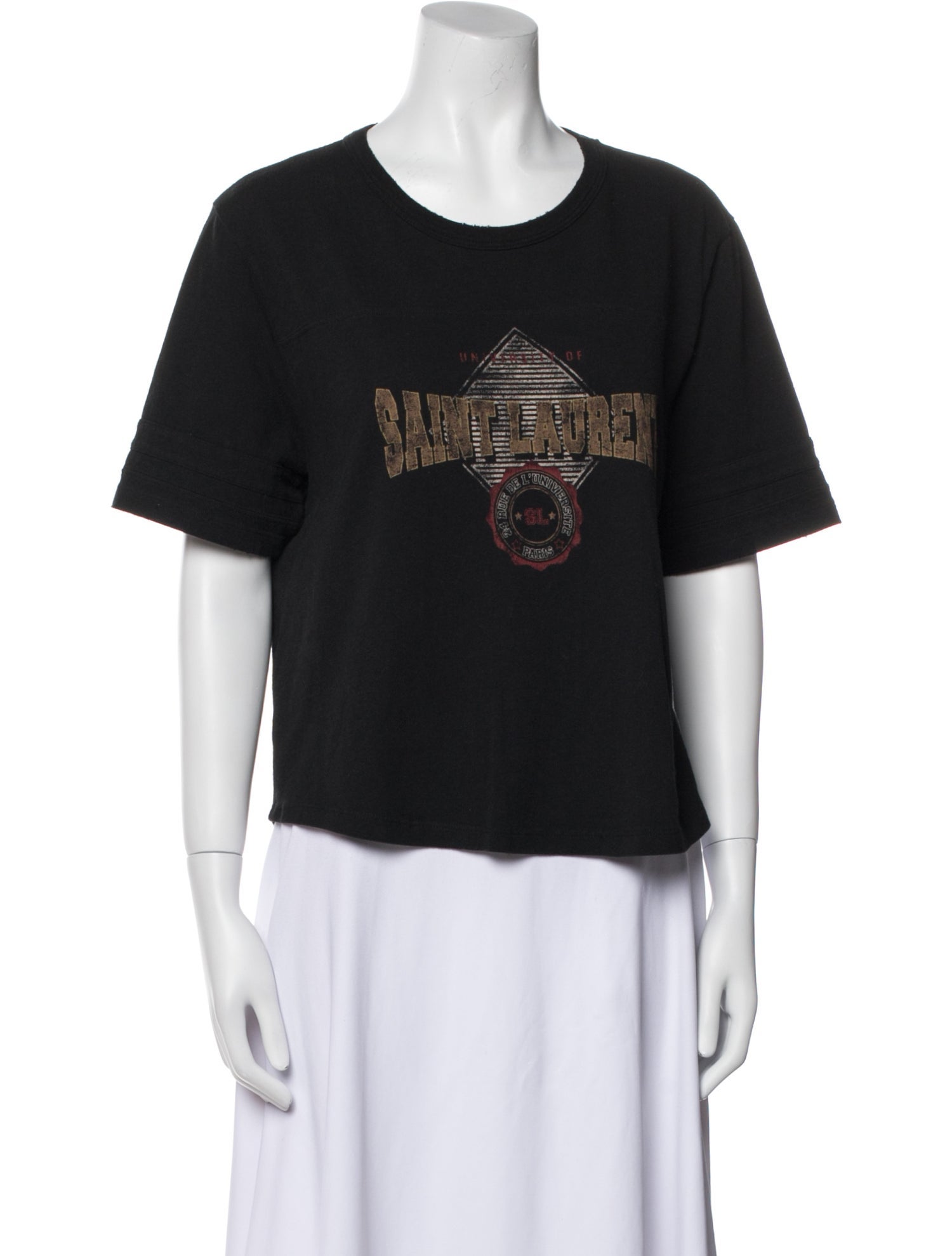 Saint Laurent Graphic Print Crew Neck T-Shirt