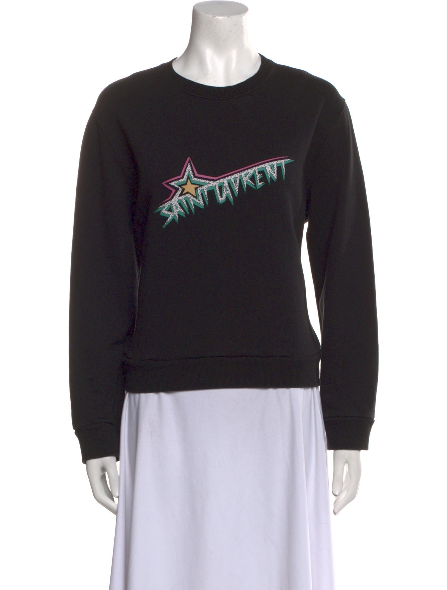 Saint Laurent Graphic Print Crew Neck Sweatshirt