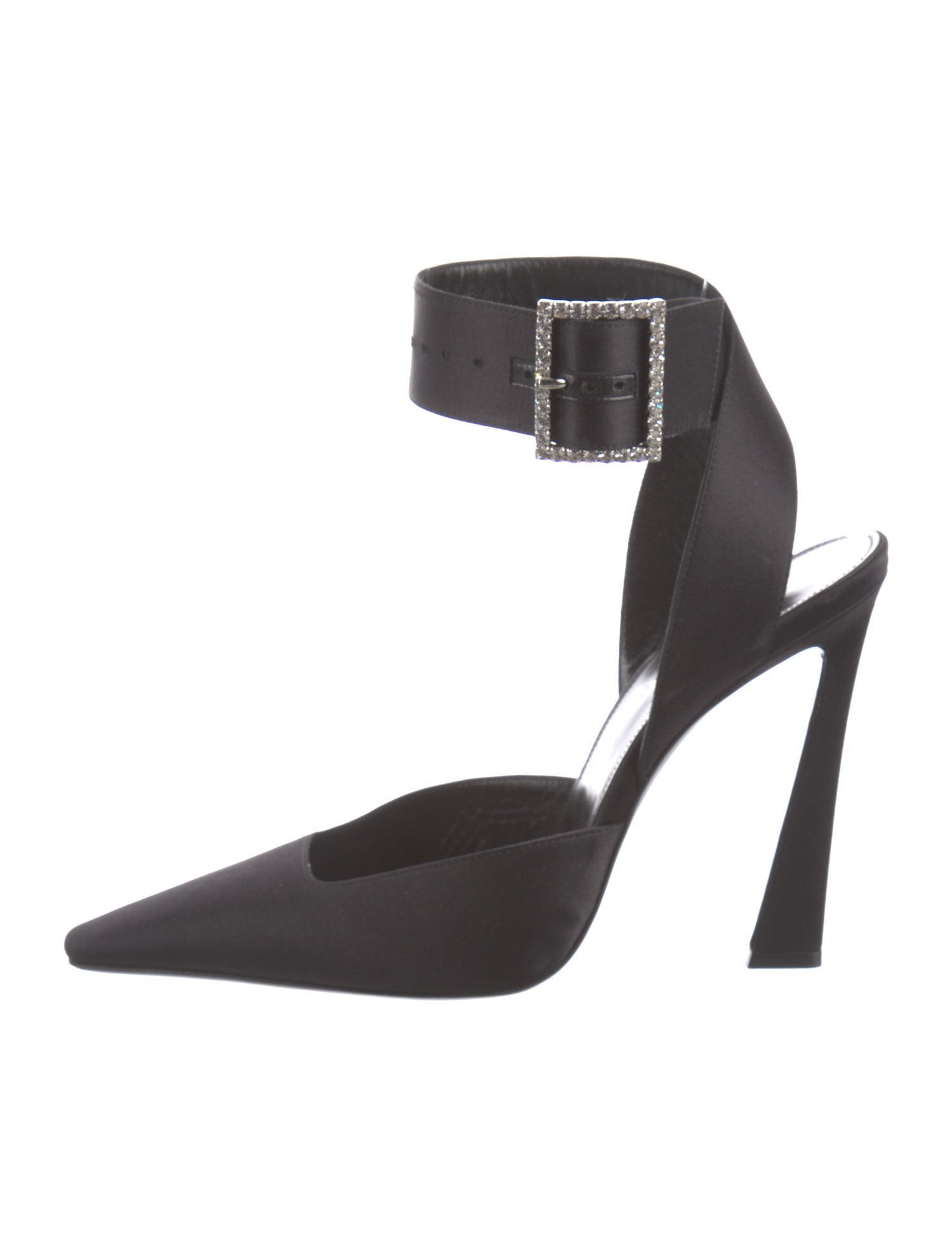 Saint Laurent Satin Crystal Embellishments D'Orsay Pumps