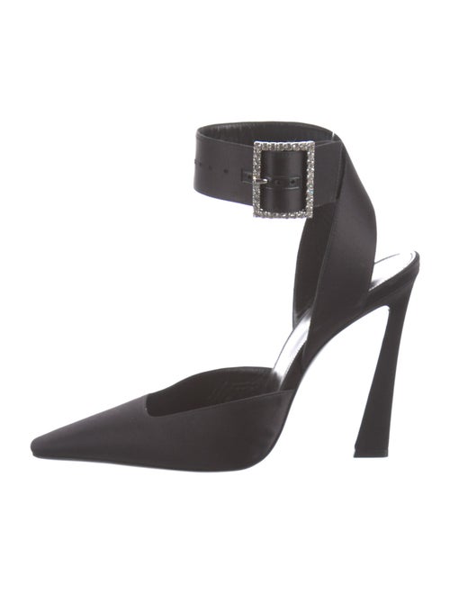 Saint Laurent Satin Crystal Embellishments D'Orsay Pumps