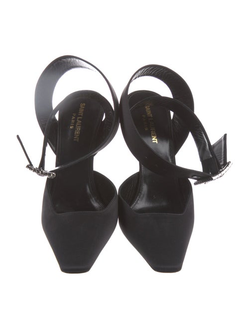 Saint Laurent Satin Crystal Embellishments D'Orsay Pumps