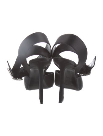 Saint Laurent Satin Crystal Embellishments D'Orsay Pumps