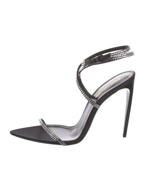 Saint Laurent Satin Crystal Embellishments Sandals
