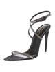 Saint Laurent Satin Crystal Embellishments Sandals