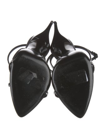 Saint Laurent Satin Crystal Embellishments Sandals