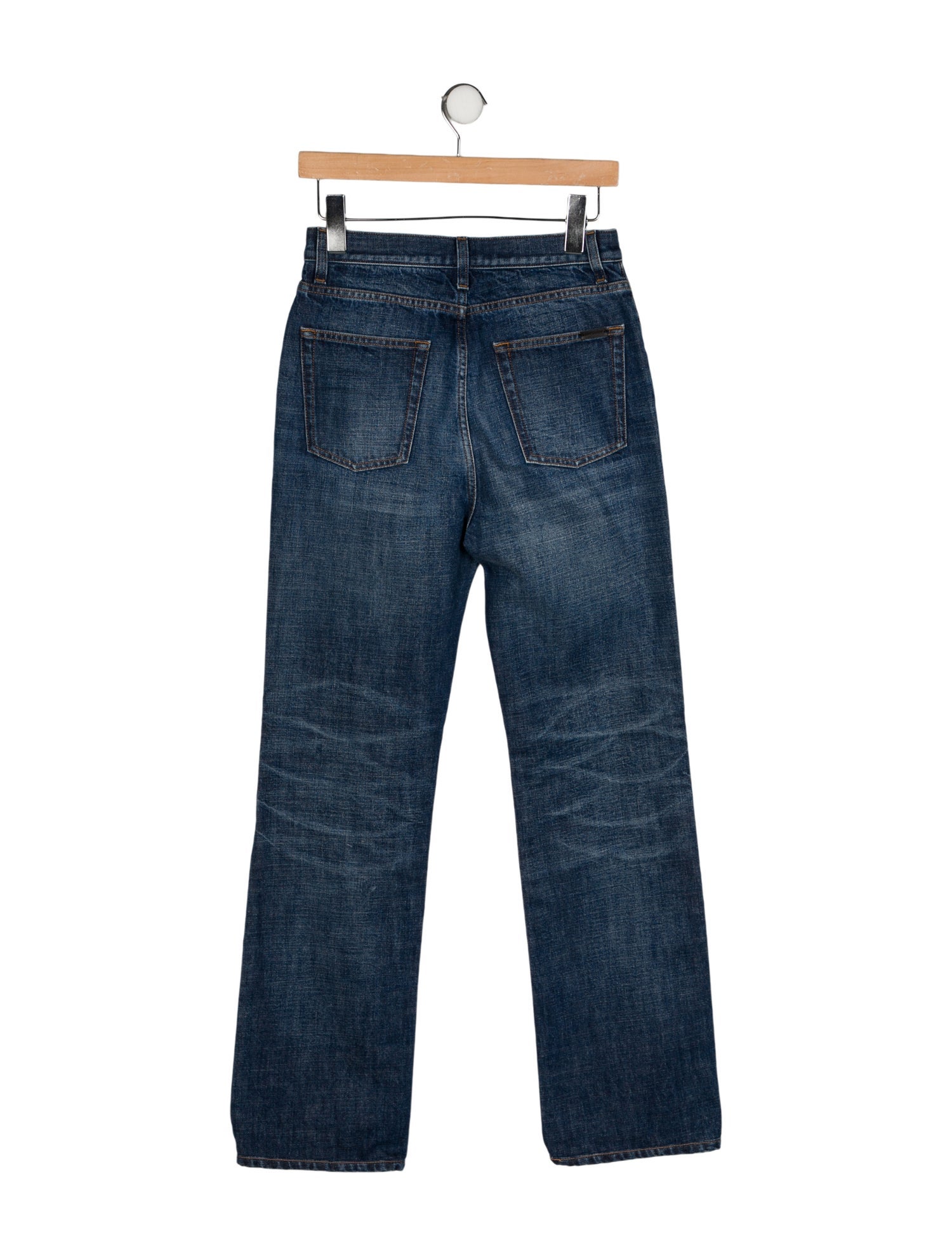 Saint Laurent High-Rise Straight Leg Jeans