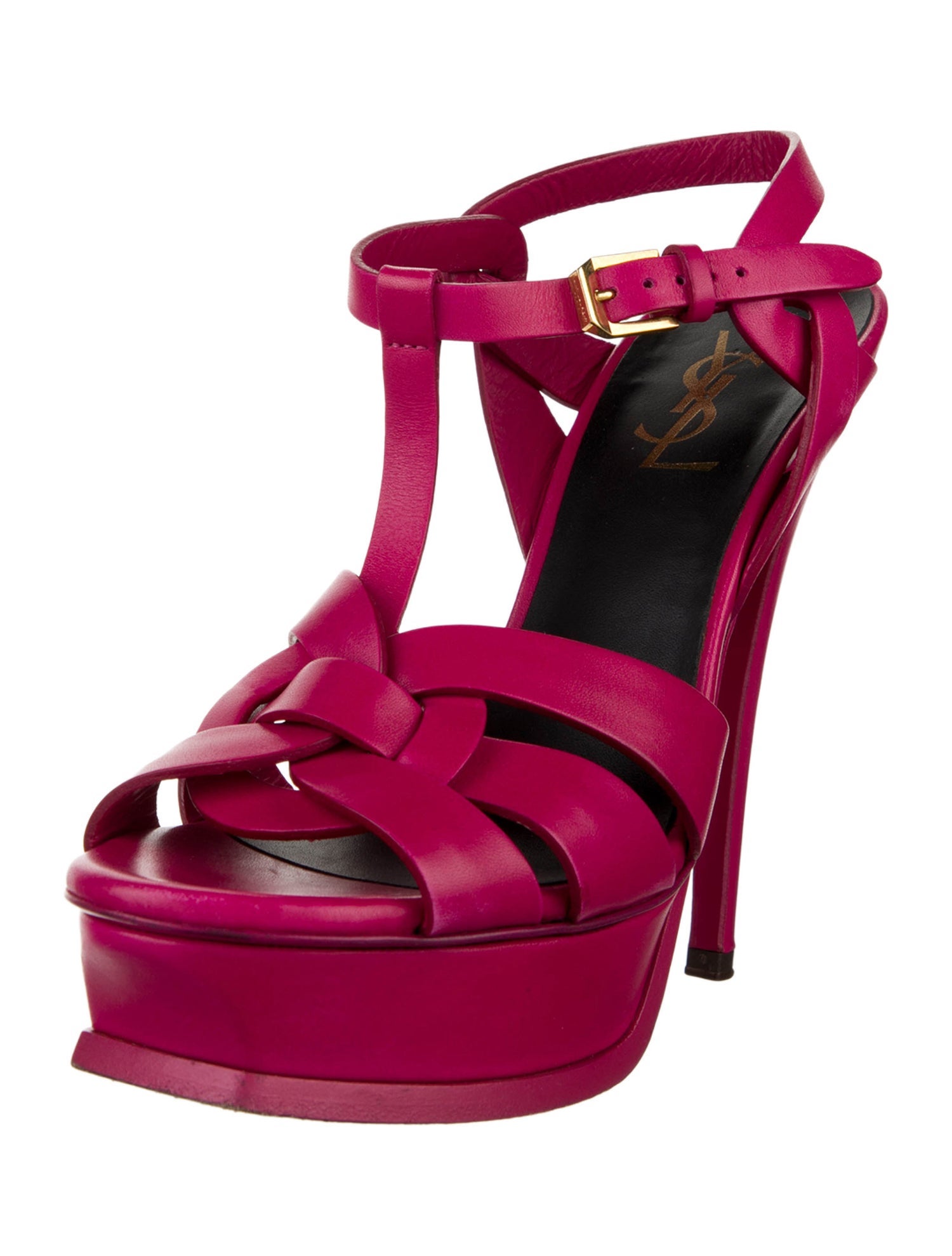 Saint Laurent Leather T-Strap Sandals