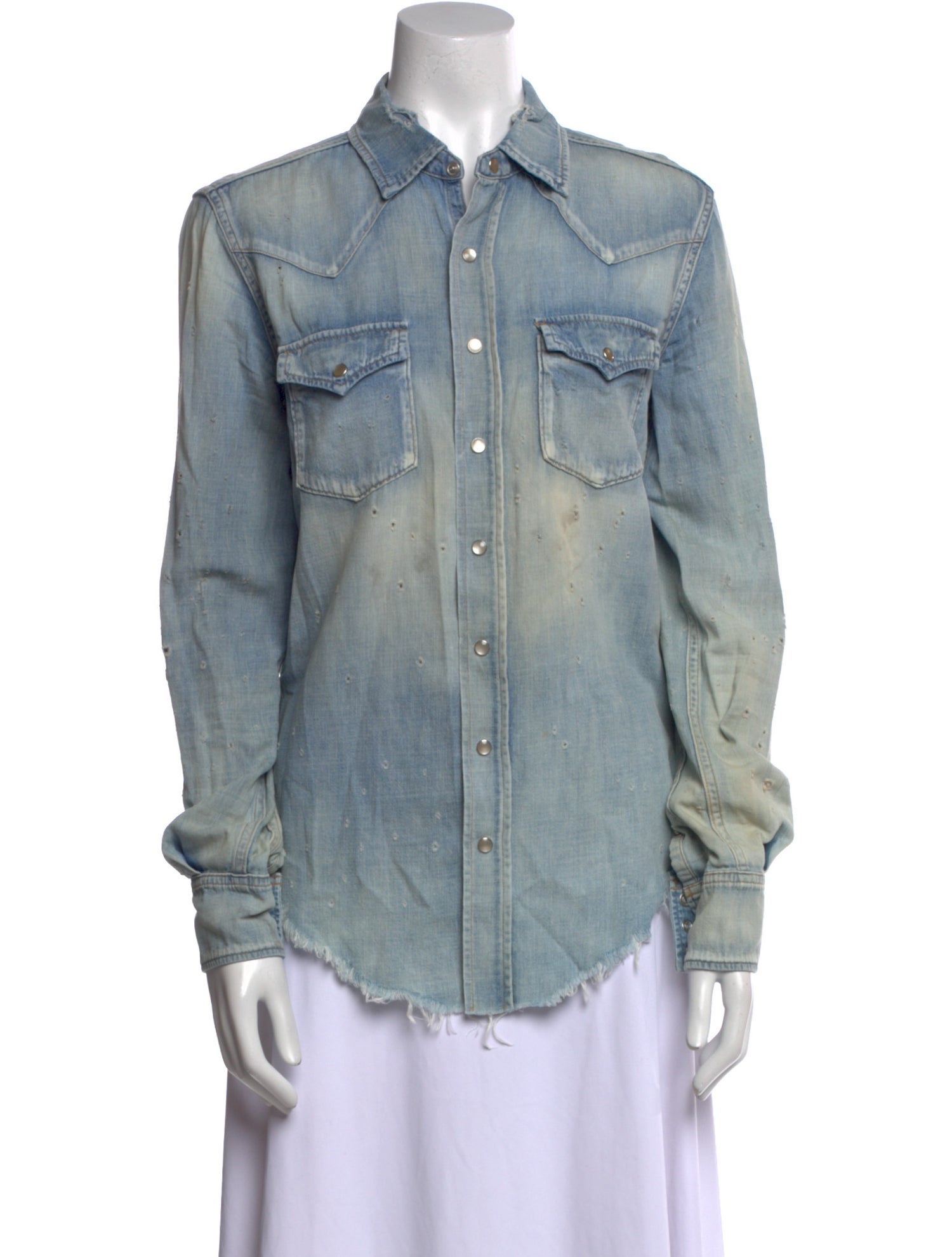 Saint Laurent Long Sleeve Denim Shirt