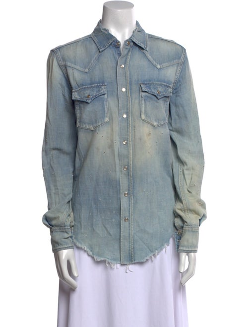 Saint Laurent Long Sleeve Denim Shirt