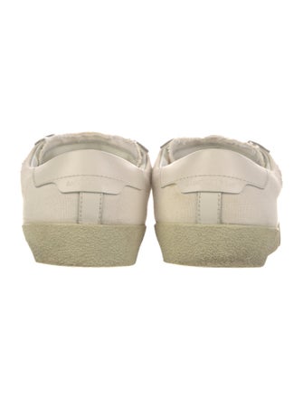 Saint Laurent Canvas Leather Trim Embellishment Sneakers