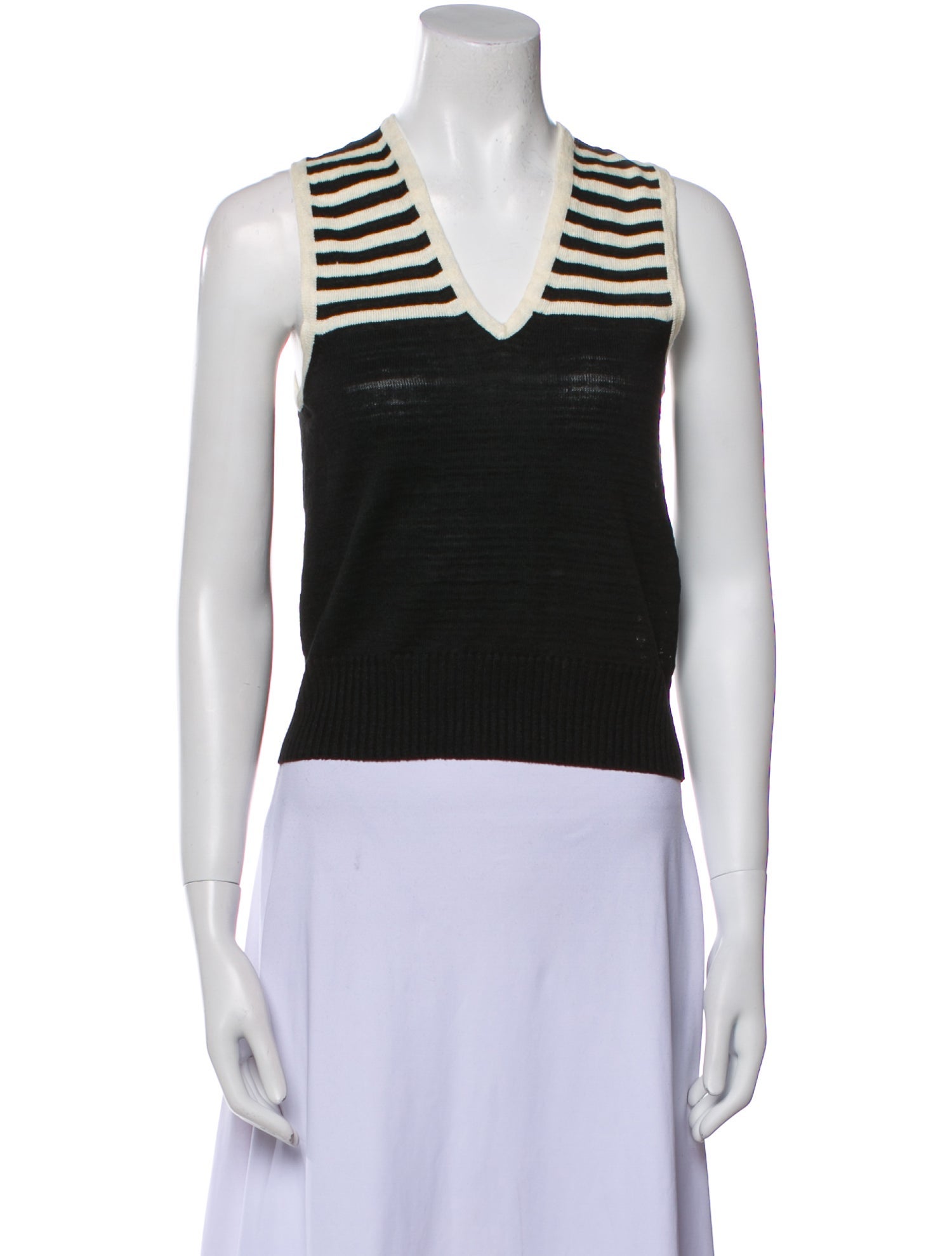 Saint Laurent Linen Striped Crop Top