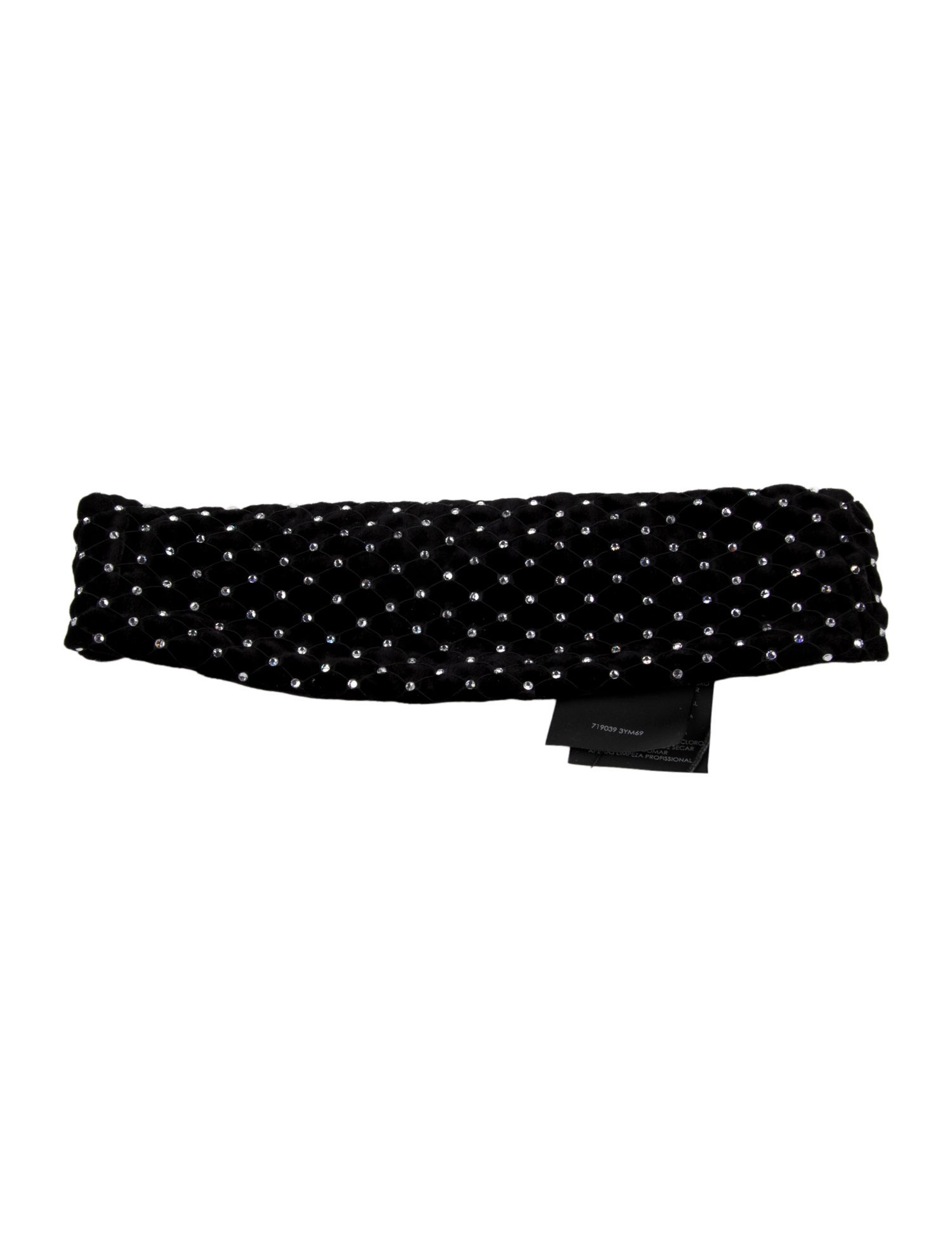 Saint Laurent Velvet Headband With Crystal Embellishment w/Tags