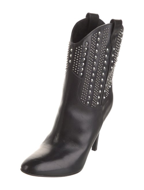 Saint Laurent Leather Studded Accents Western Boots