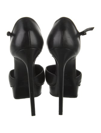 Saint Laurent Leather Studded Accents T-Strap Pumps