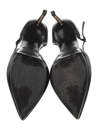 Saint Laurent Leather Studded Accents T-Strap Pumps