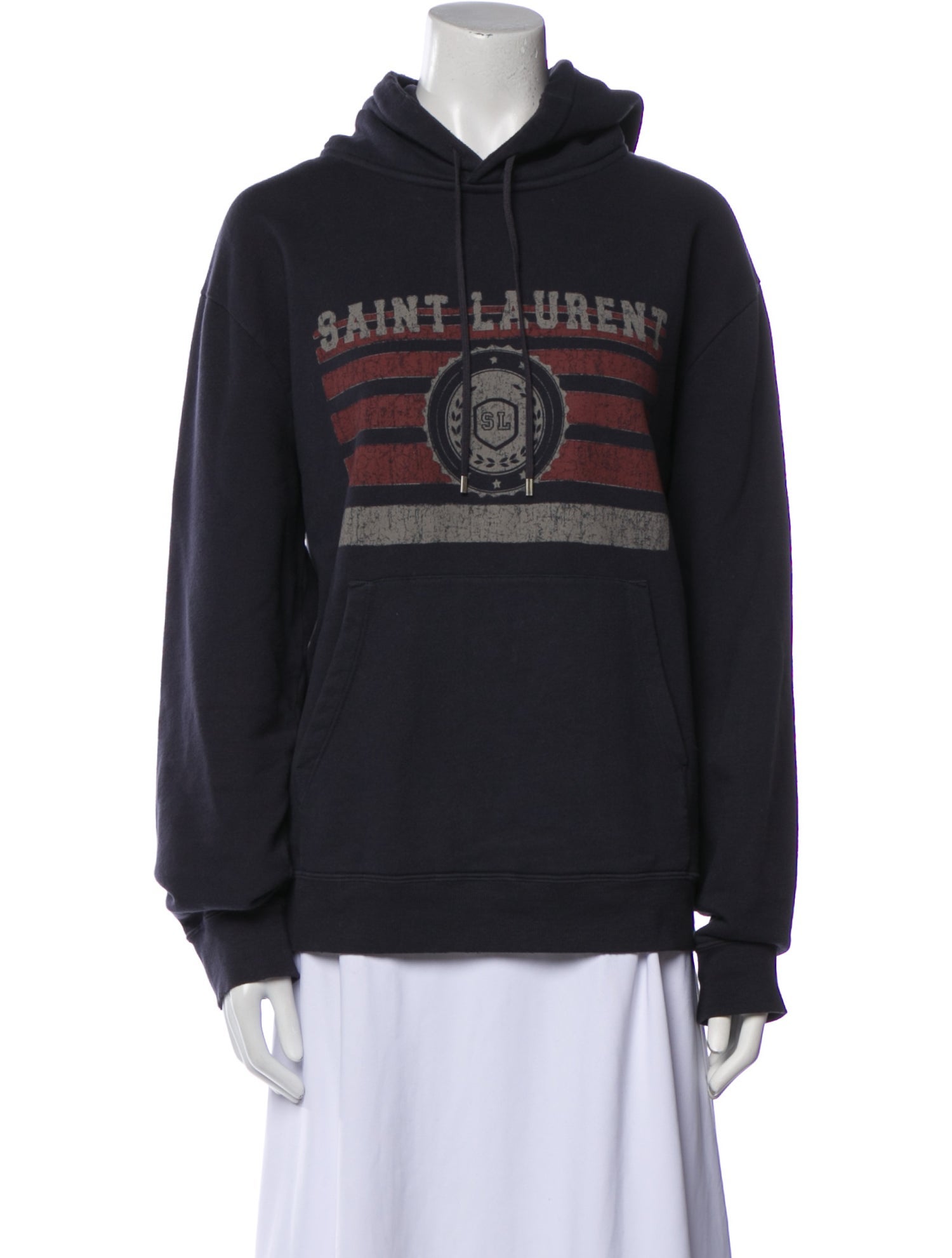 Saint Laurent Graphic Print V-Neck Sweatshirt
