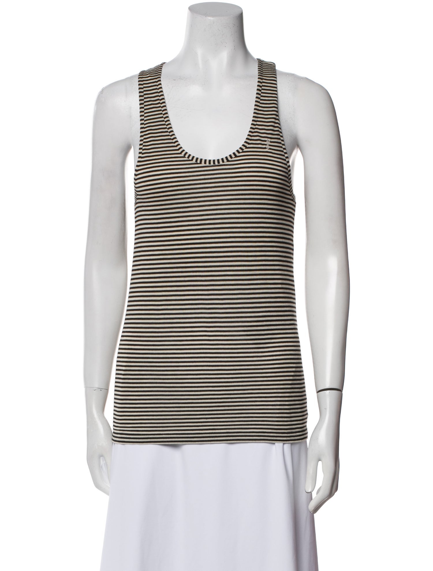 Saint Laurent Striped Scoop Neck Top