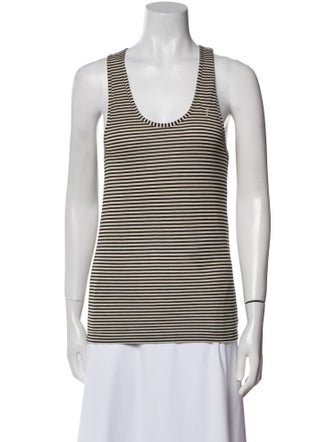 Saint Laurent Striped Scoop Neck Top