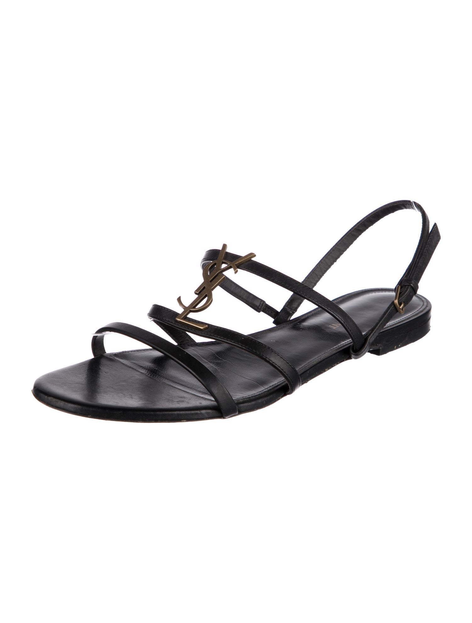 Saint Laurent Leather Slingback Sandals