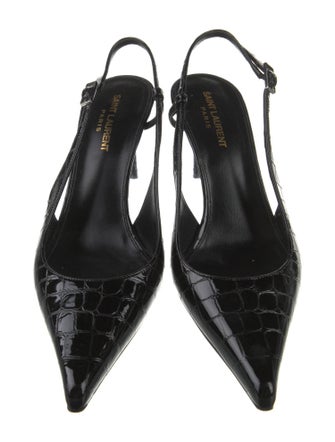 Saint Laurent Crocodile Slingback Pumps