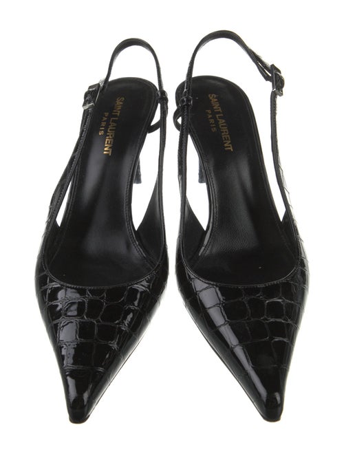 Saint Laurent Crocodile Slingback Pumps