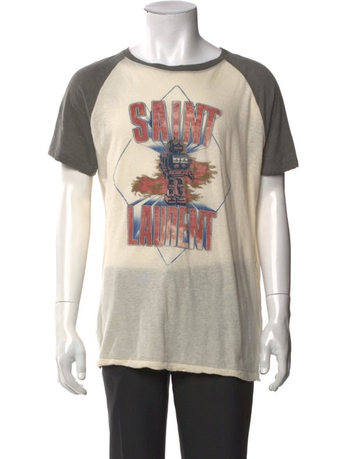 Saint Laurent 2019 Robot Logo Raglan T-Shirt