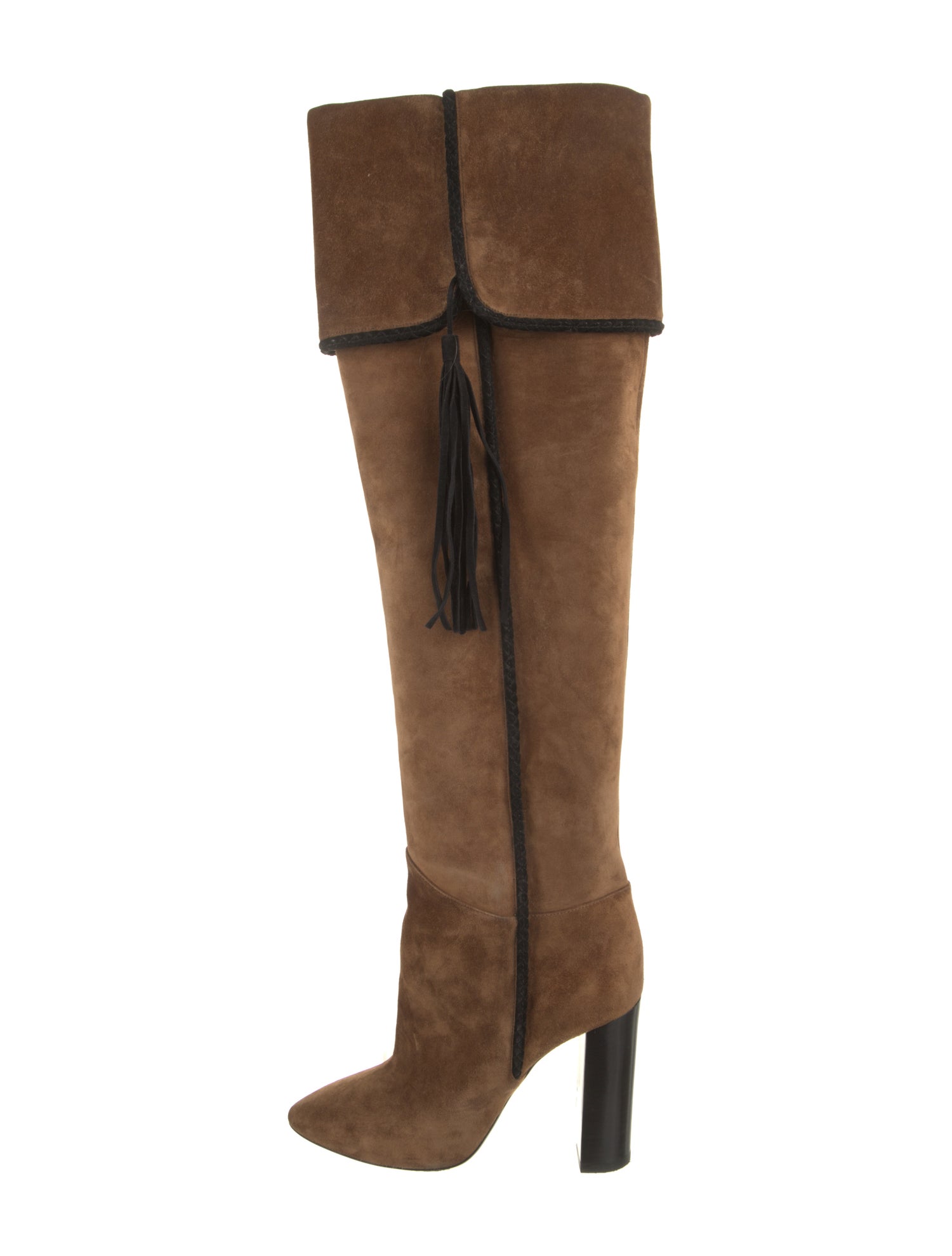Saint Laurent Suede Tassel Accents Boots