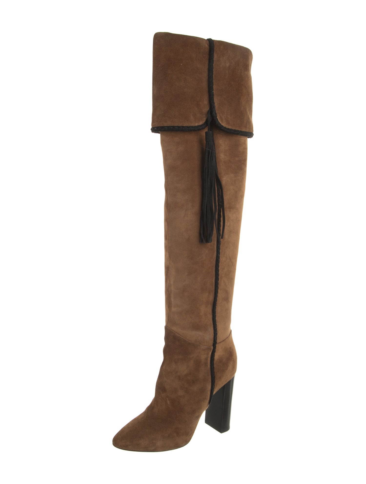 Saint Laurent Suede Tassel Accents Boots