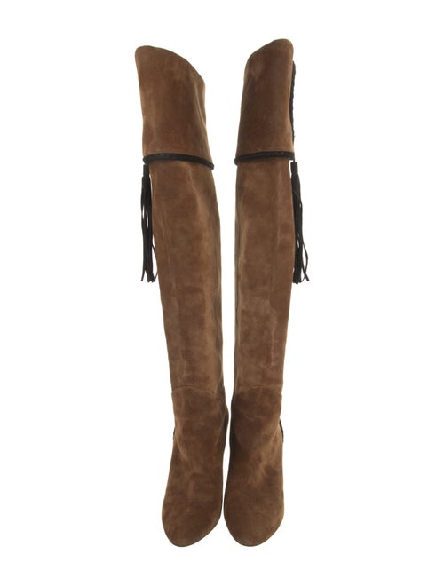 Saint Laurent Suede Tassel Accents Boots