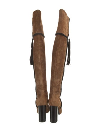 Saint Laurent Suede Tassel Accents Boots