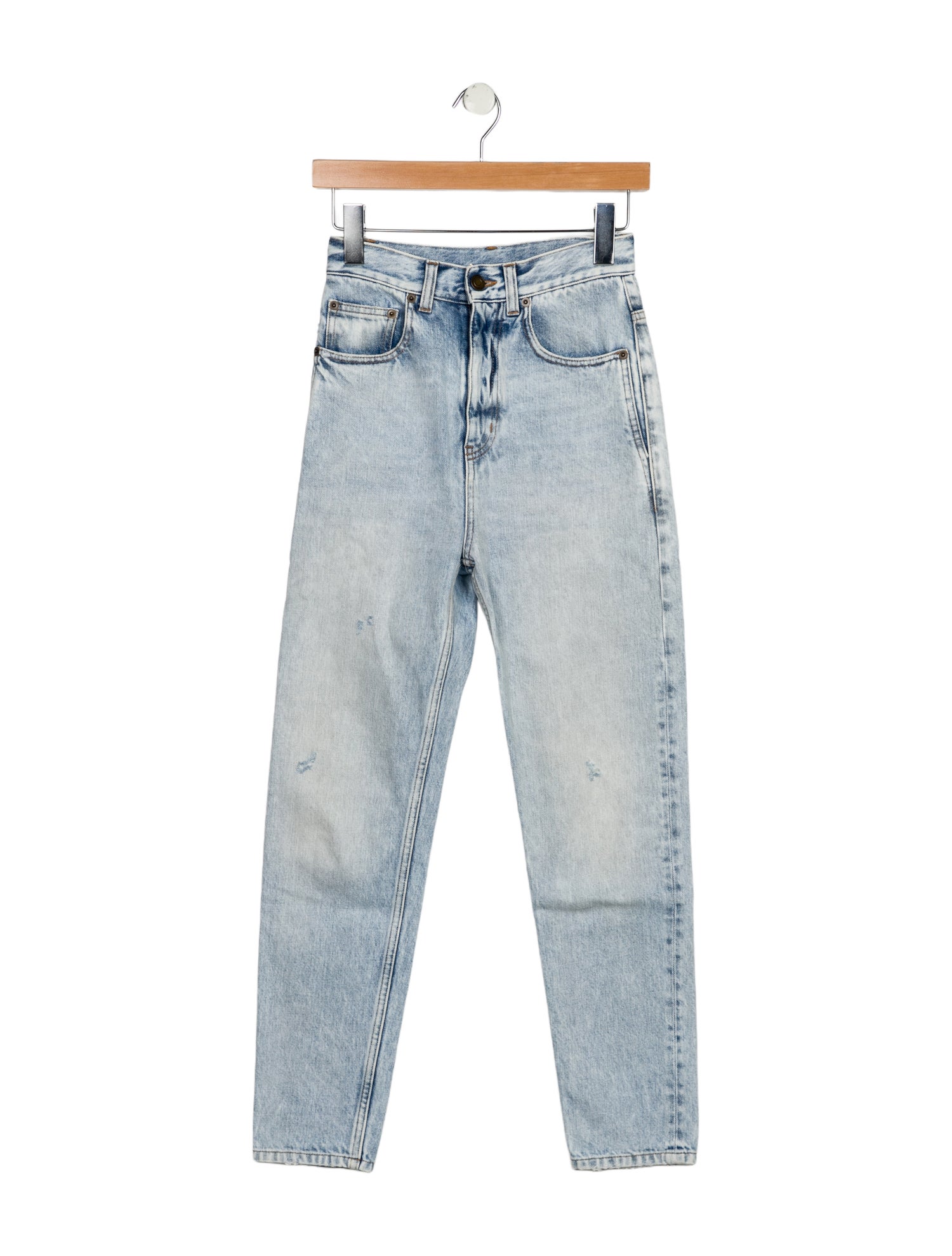 Saint Laurent High-Rise Straight Leg Jeans