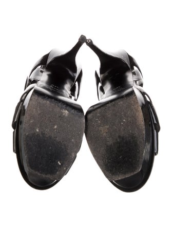 Saint Laurent Patent Leather T-Strap Sandals