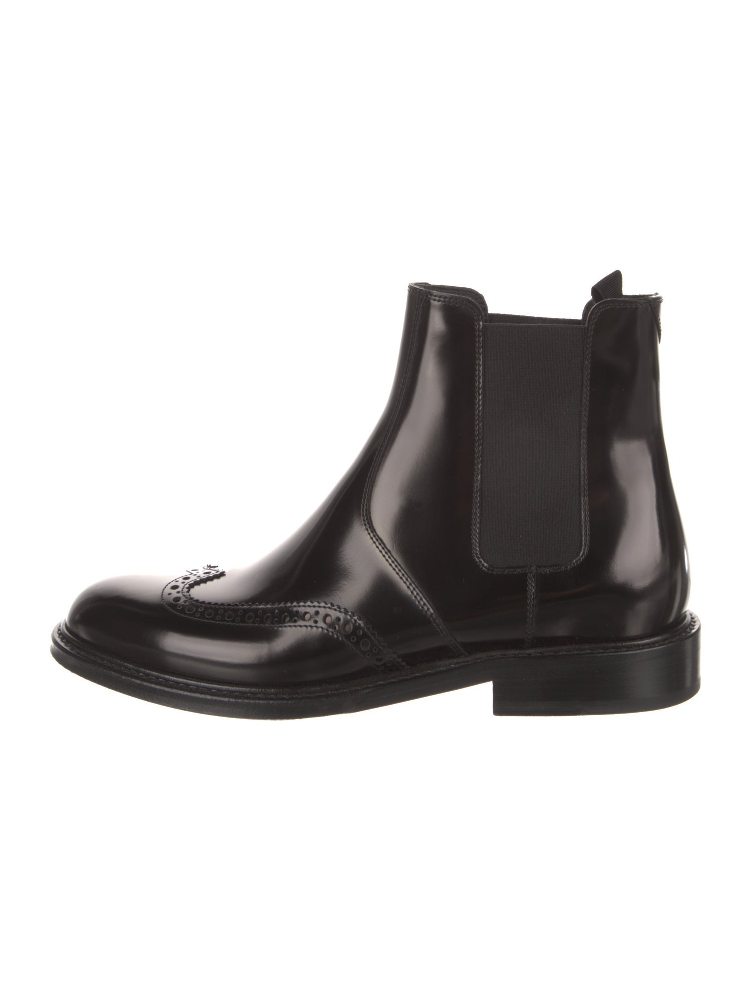 Saint Laurent Patent Leather Lasercut Accents Chelsea Boots