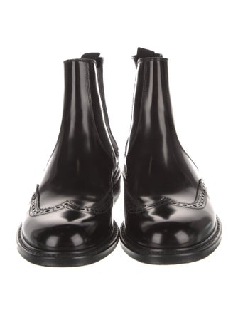 Saint Laurent Patent Leather Lasercut Accents Chelsea Boots