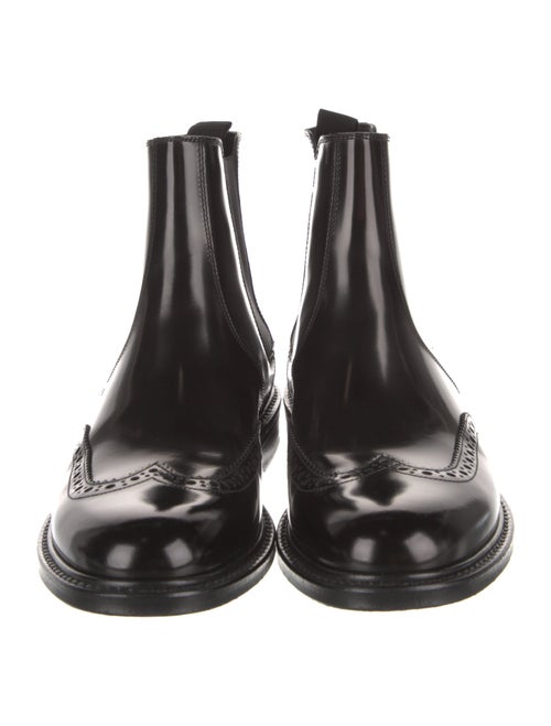 Saint Laurent Patent Leather Lasercut Accents Chelsea Boots