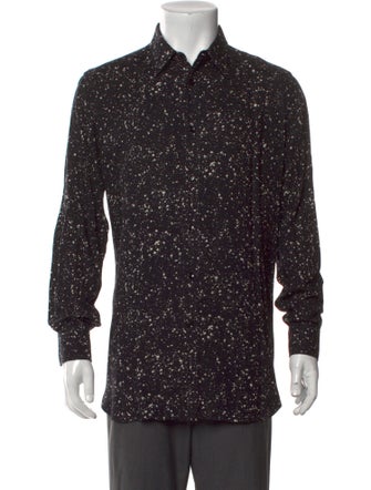 Saint Laurent 2015 Paint Splatter Print Long Sleeve Shirt