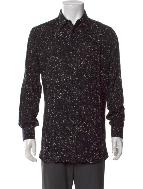 Saint Laurent 2015 Paint Splatter Print Long Sleeve Shirt