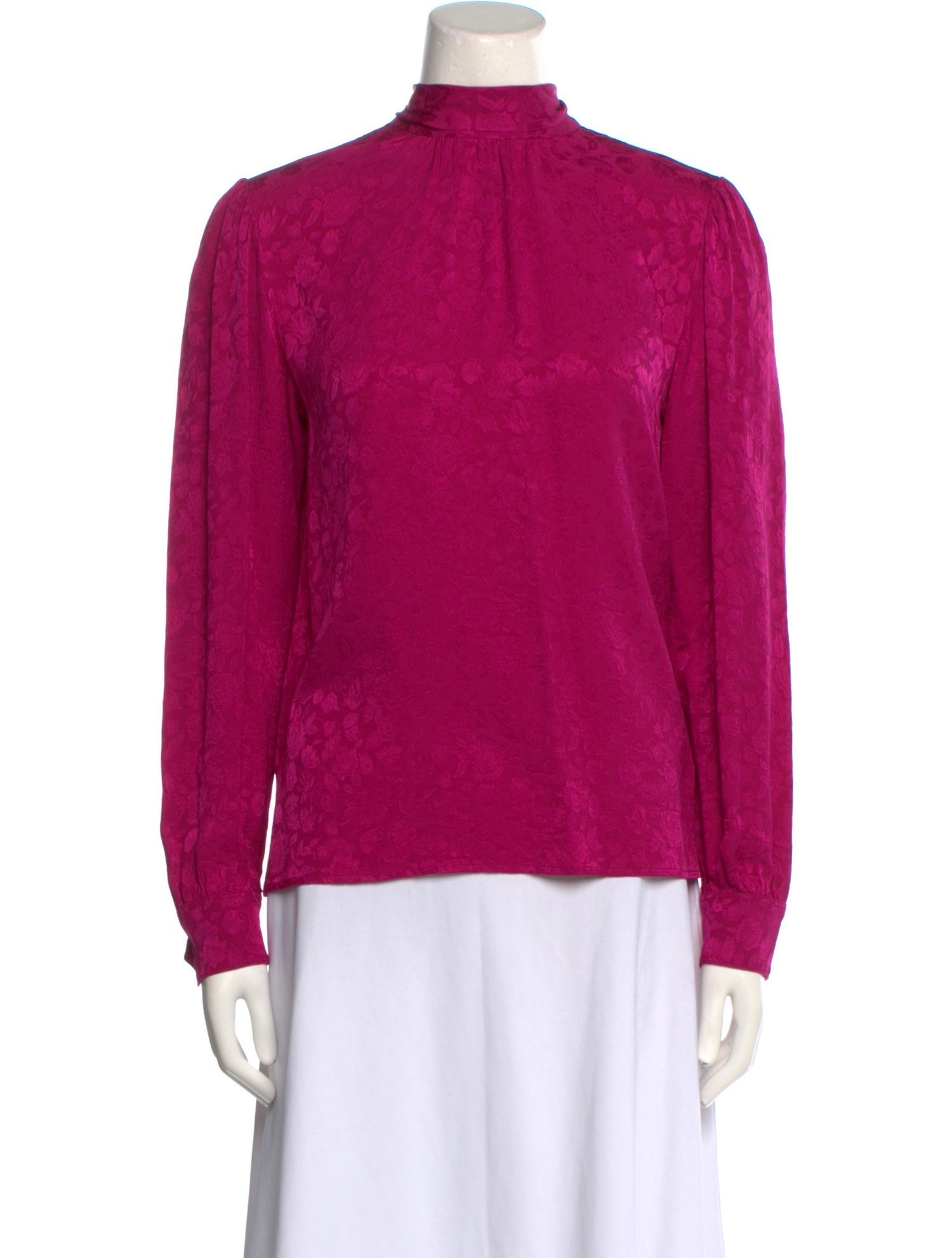 Saint Laurent Silk Mock Neck Shirt