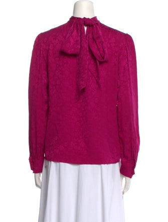 Saint Laurent Silk Mock Neck Shirt