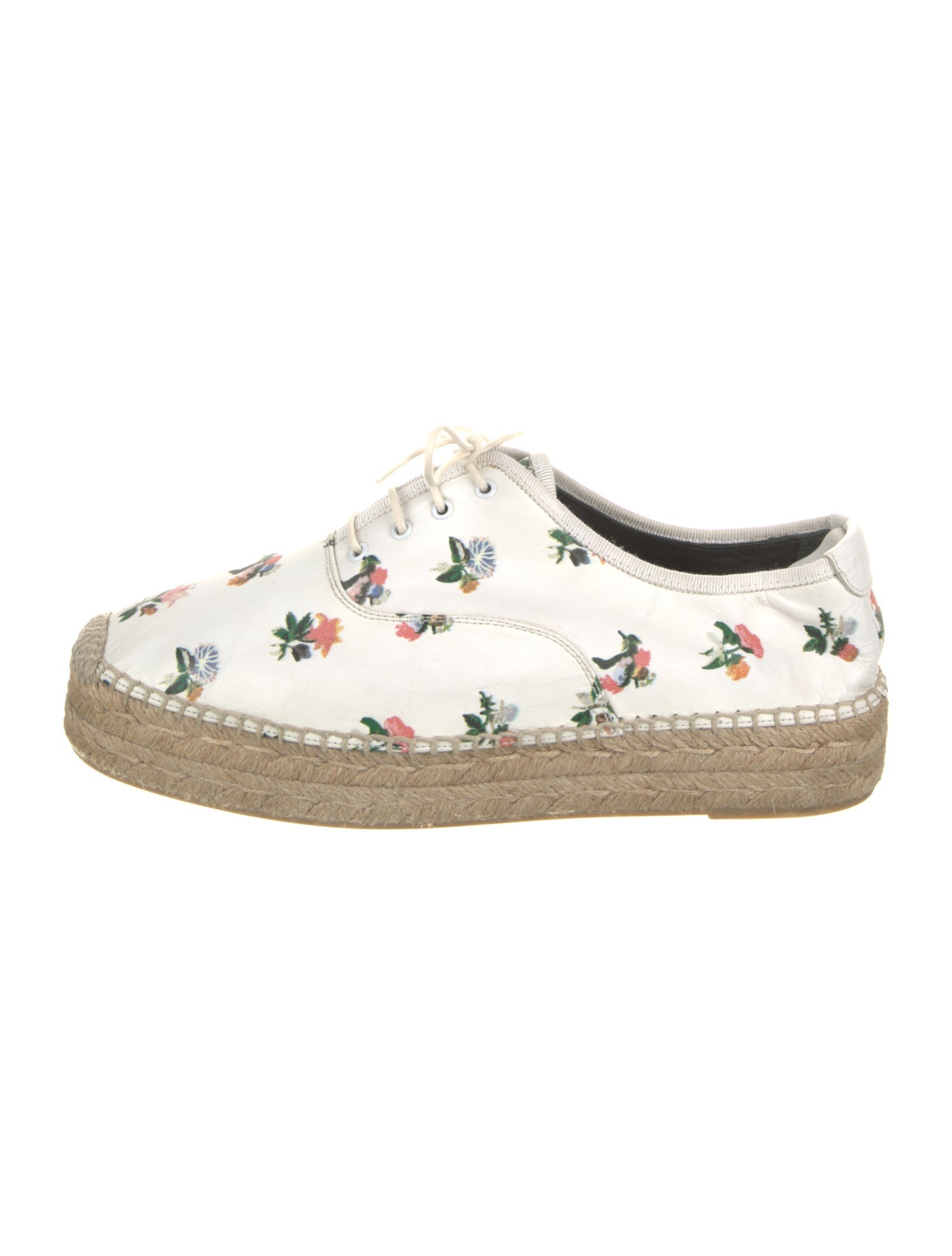 Saint Laurent Leather Floral Print Espadrilles