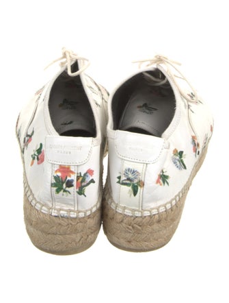 Saint Laurent Leather Floral Print Espadrilles