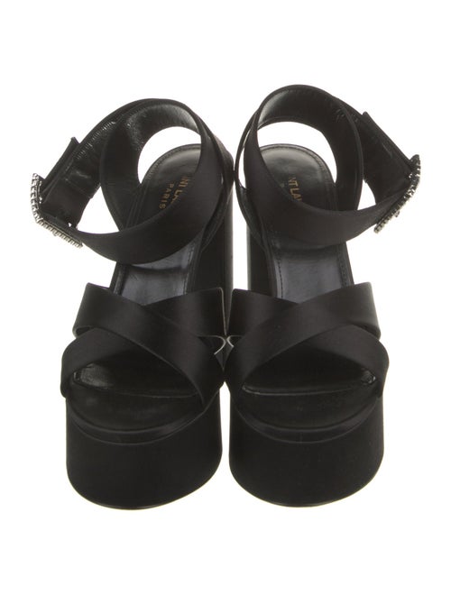 Saint Laurent Satin Crystal Embellishments Sandals