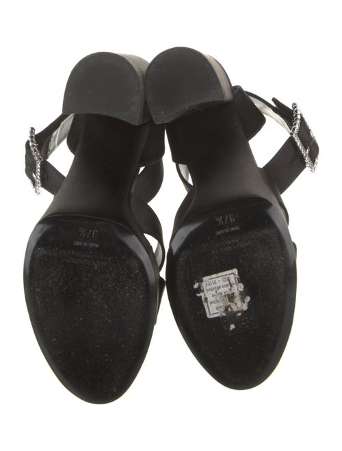 Saint Laurent Satin Crystal Embellishments Sandals