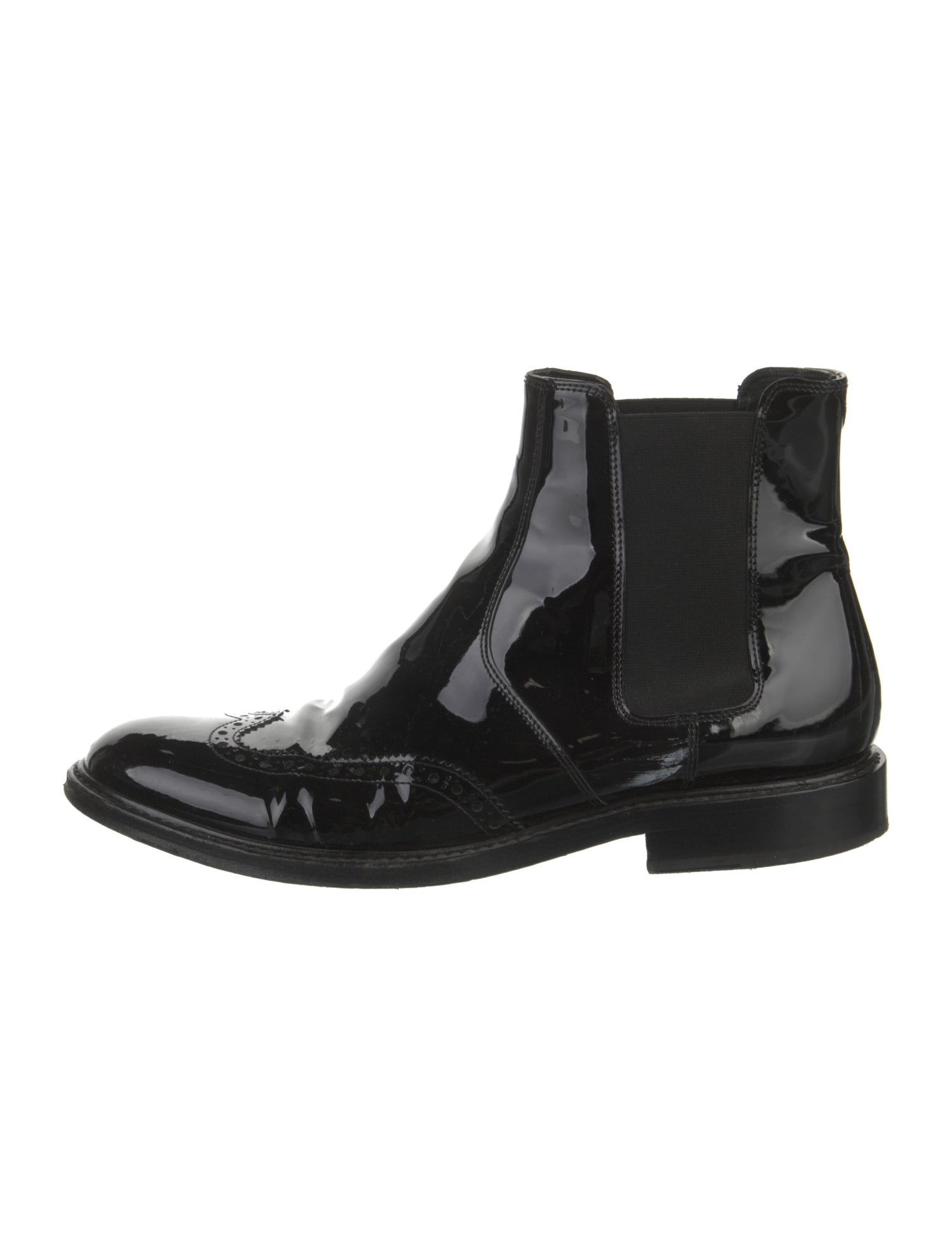 Saint Laurent Patent Leather Chelsea Boots